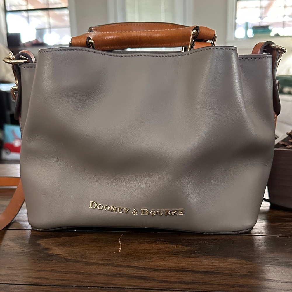 Dooney & Bourke Barlow Gray and Tan Shoulder Bag